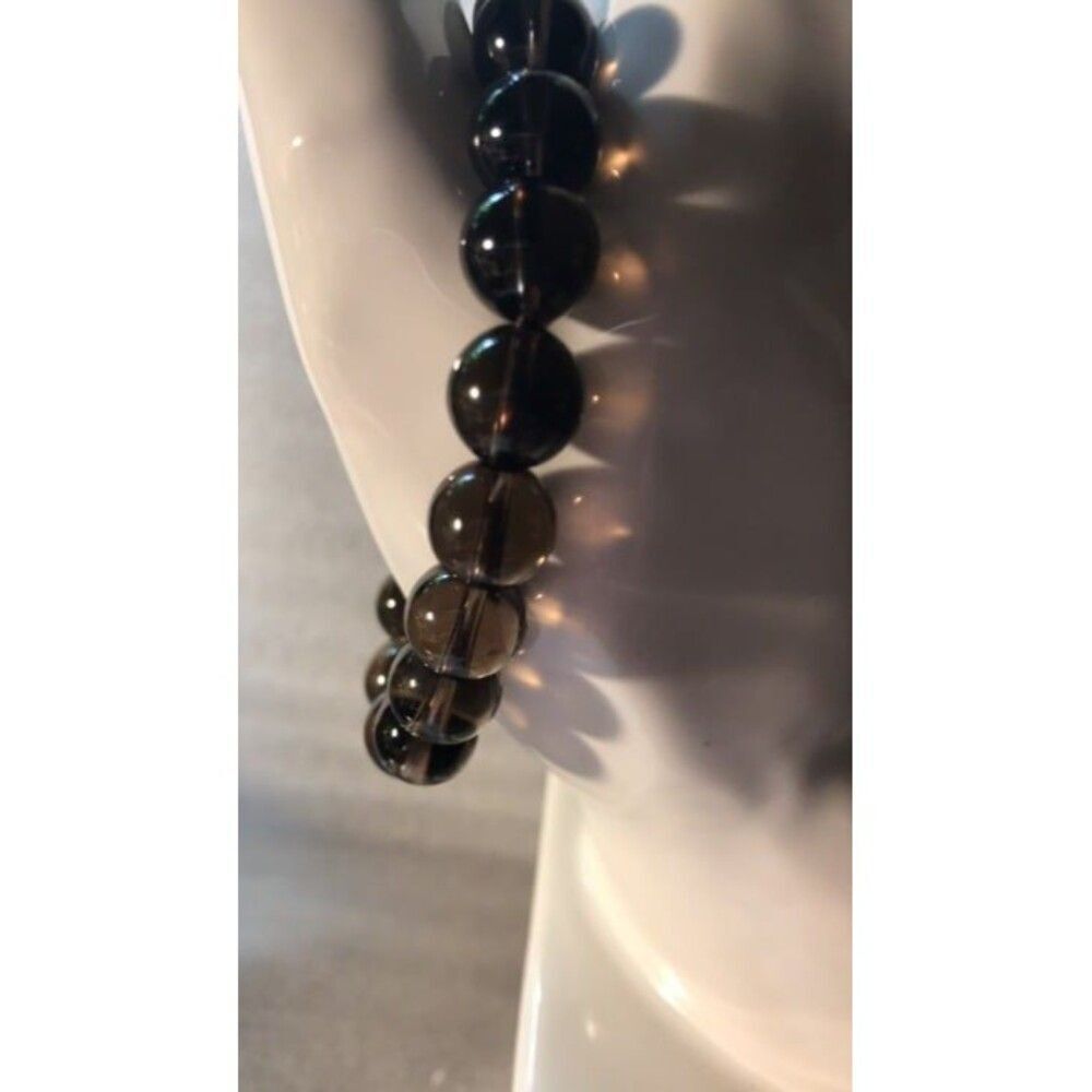 Smokey Quartz Beaded Stretch Bracelet